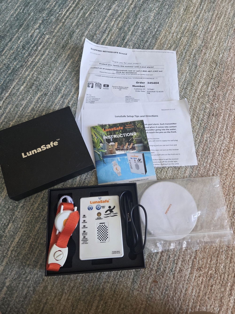 LunaSafe Anti Drown Wireless Child Pet Safety Pool Alarm Bracelet New In Box